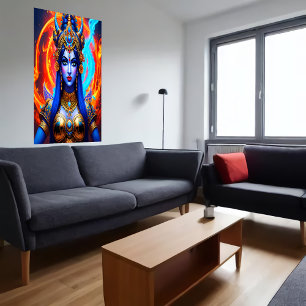 Portret van de Hindu Goddess Kali AI Art Poster