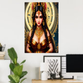 Portret van de Hindu Goddess Lakshmi | AI Art. Poster (Thuiskantoor)