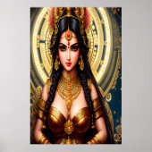 Portret van de Hindu Goddess Lakshmi | AI Art. Poster (Voorkant)
