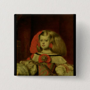 Portret van de Infanta Margarita Vierkante Button 5,1 Cm