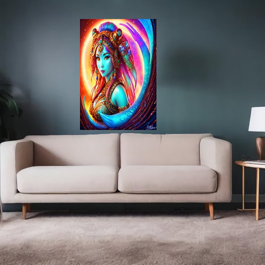 Portret van de Inuit Goddess Sedna | AI Art. Poster