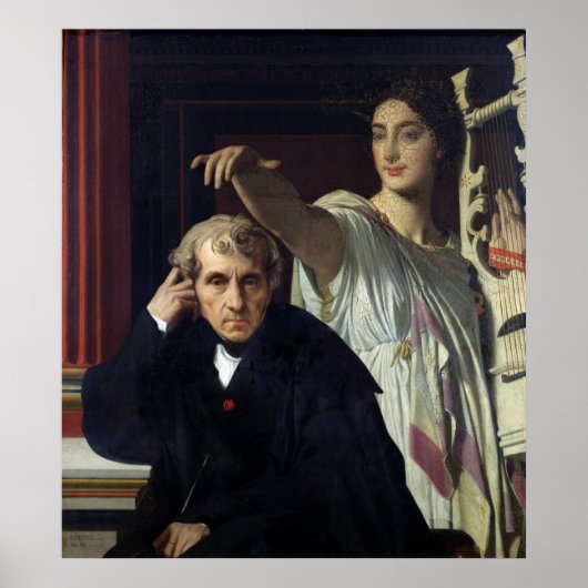 Portret van de Italiaanse componist Cherubini Poster (Voorkant)