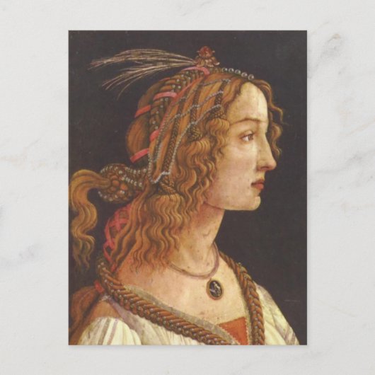 Portret van de jonge Simonetta Vespucci Briefkaart (Voorkant)