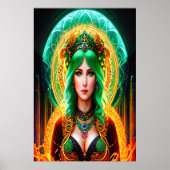 Portret van de Keltische godin Abnoba | AI Art. Poster (Voorkant)