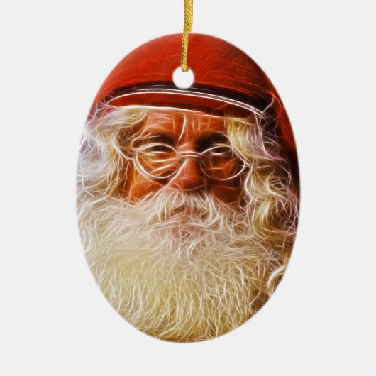 Portret van de kerstkerstkerstkerstman van de Oude Keramisch Ornament (Voorkant)