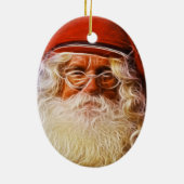 Portret van de kerstkerstkerstkerstman van de Oude Keramisch Ornament (Achterkant)