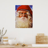 Portret van de kerstkerstkerstkerstman van de Oude Poster (Keuken)