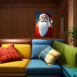 Portret van de Kerstman AI Art Poster