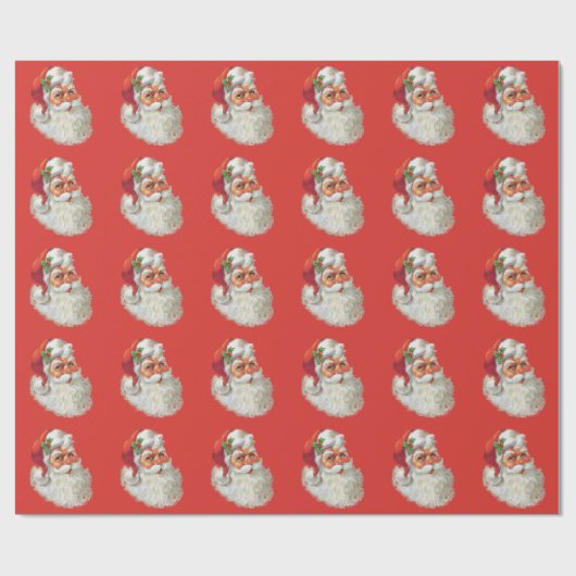  portret van de kerstman cadeaupapier (Vlak)