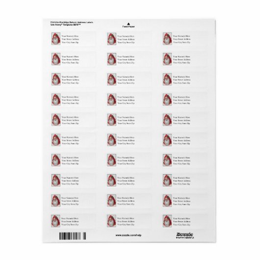 Portret van de  kerstman etiket (Full Sheet)