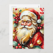 Portret van de kerstman feestdagenkaart (Voorkant / Achterkant)