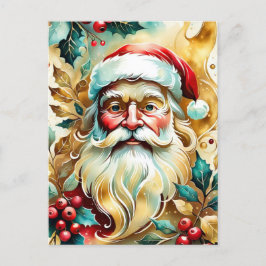 Portret van de kerstman feestdagenkaart
