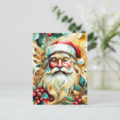 Portret van de kerstman feestdagenkaart (Staand voorkant)
