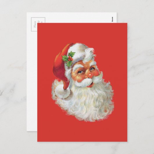  portret van de kerstman feestdagenkaart (Voorkant / Achterkant)