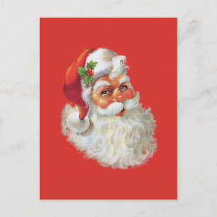 portret van de kerstman feestdagenkaart