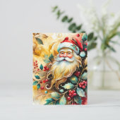 Portret van de kerstman feestdagenkaart (Staand voorkant)