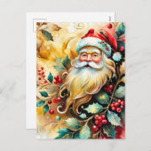 Portret van de kerstman feestdagenkaart (Voorkant / Achterkant)