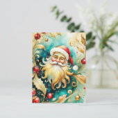Portret van de kerstman feestdagenkaart (Staand voorkant)