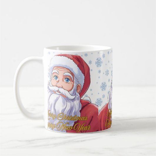 Portret van de Kerstman Koffiemok (Links)