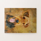 Portret van de kleurrijke Airedale Terrier Legpuzzel (Horizontaal)