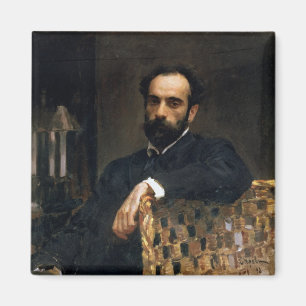 Portret van de kunstenaar Isaak Ilyich Levitan Magneet