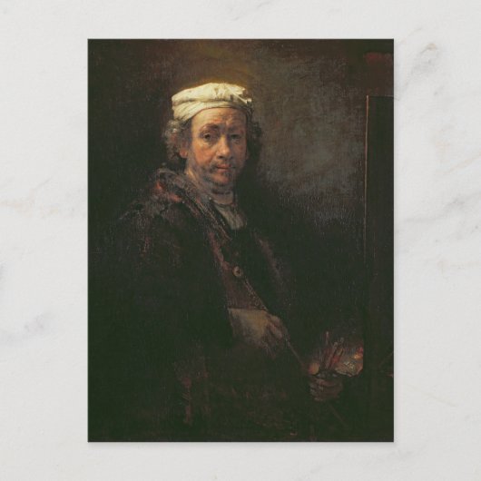 Portret van de kunstenaar op zijn Easel, 1660 Briefkaart (Voorkant)