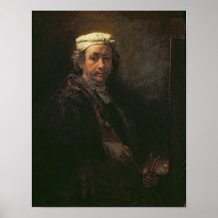 Portret van de kunstenaar op zijn Easel, 1660 Poster