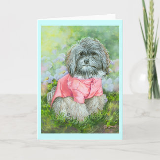 Portret van de kunstschilderij van Havanese roze Kaart