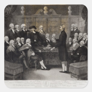 Portret van de leden van de medische samenleving v vierkante sticker