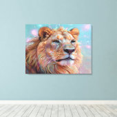 Portret van de leeuw canvas afdruk (Insitu (Houten vloer))