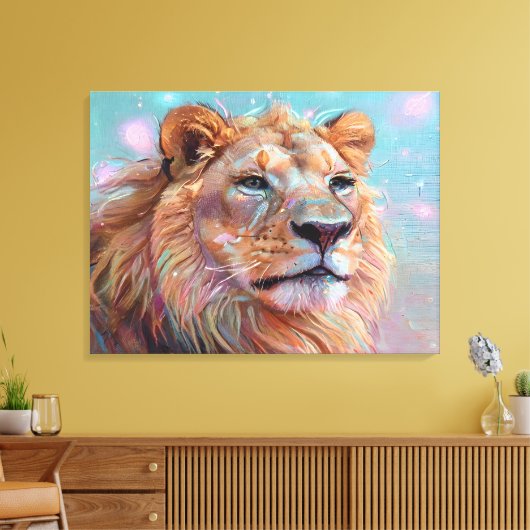 Portret van de leeuw canvas afdruk (Insitu (Woonkamer))