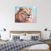 Portret van de leeuw canvas afdruk (Insitu (Slaapkamer))