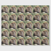 Portret van de leeuw van voren gezien cadeaupapier (Vlak)