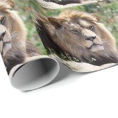 Portret van de leeuw van voren gezien cadeaupapier (Rol Hoek)