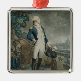 Portret van de Marquis de La Fayette Metalen Ornament