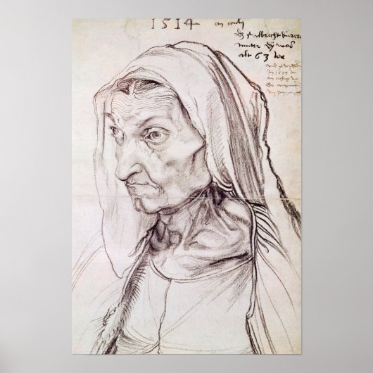 Portret van de moeder van de kunstenaar, 1514 poster (Voorkant)