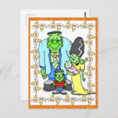 Portret van de Monster van de Partij van Halloween Briefkaart (Voorkant / Achterkant)