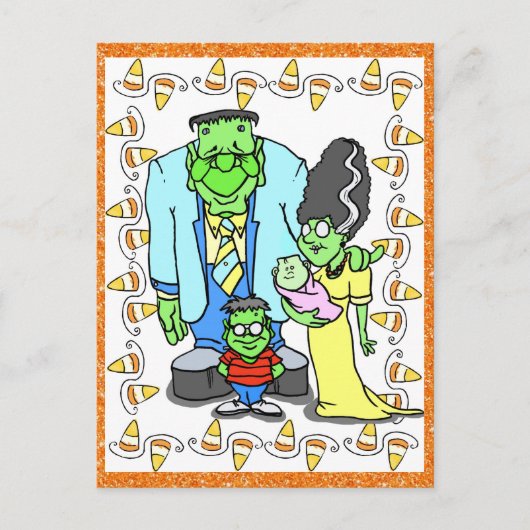 Portret van de Monster van de Partij van Halloween Briefkaart (Voorkant)