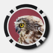 Portret van de Noordelijke Saw-Whet Owl Pokerchips (Achterkant)
