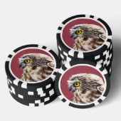 Portret van de Noordelijke Saw-Whet Owl Pokerchips (Opstapeling)