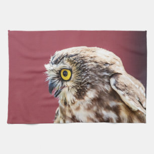 Portret van de Noordelijke Saw-Whet Owl Theedoek