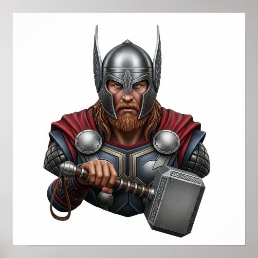 Portret van de Noorse god Thor Poster (Voorkant)