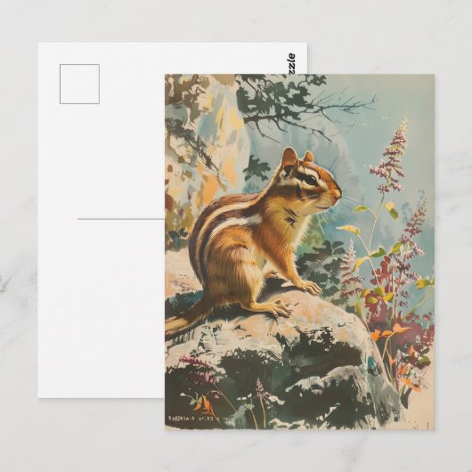  portret van de oostelijke Chipmunk Briefkaart (Voorkant / Achterkant)