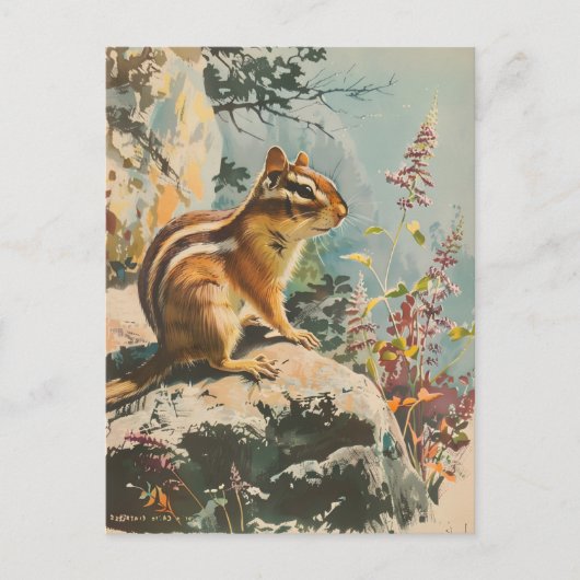  portret van de oostelijke Chipmunk Briefkaart (Voorkant)
