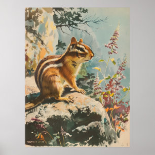 portret van de oostelijke Chipmunk Poster