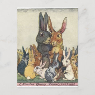 Portret van de  paasfamilie briefkaart