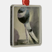 Portret van de Pouter Pigeon Metalen Ornament (Rechts)