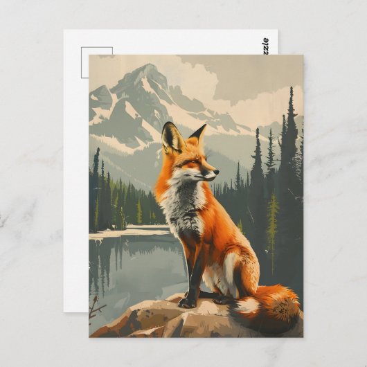 Portret van de Rode Fox Briefkaart (Voorkant / Achterkant)
