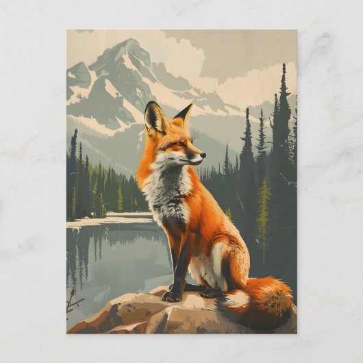 Portret van de Rode Fox Briefkaart (Voorkant)