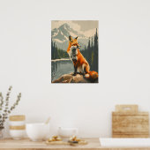 Portret van de Rode Fox Poster (Keuken)
